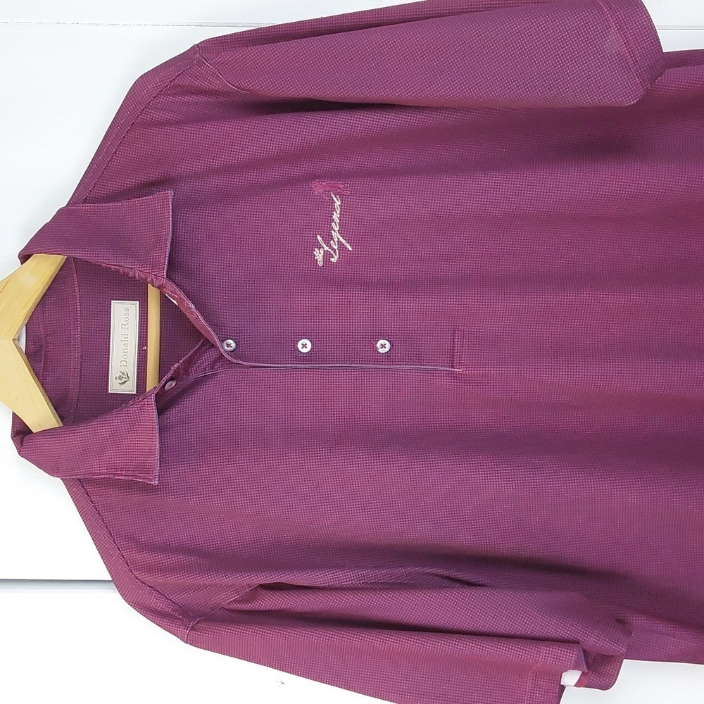 Donald Ross |Men's Burgundy Red Polo Golf Shirt The Legend Preppy Sz.L